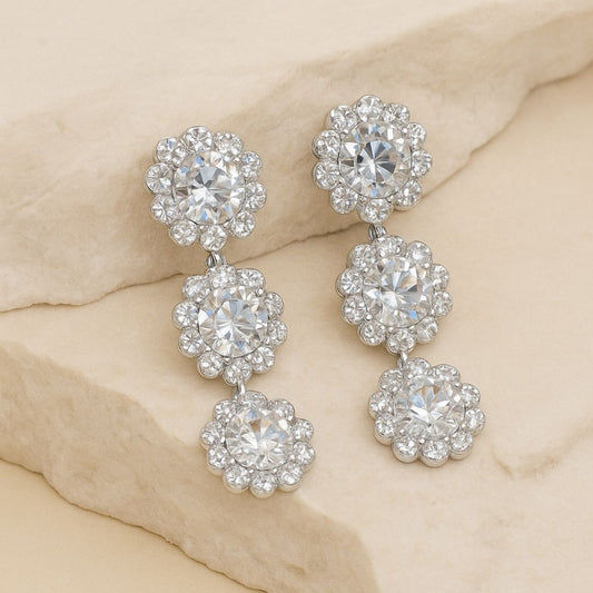 Brinco Flor Cristal